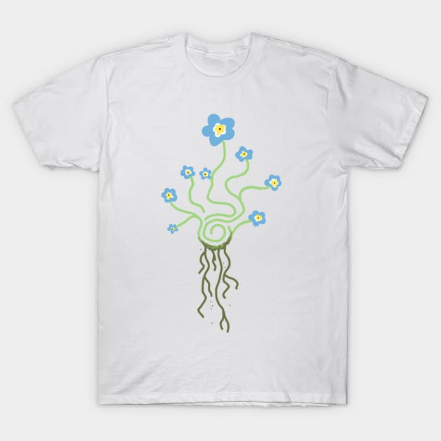 Spiral Flower: Blue T-Shirt by Introverted_Sawfish